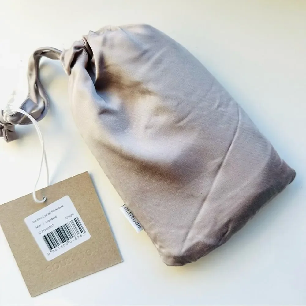 NEW ETTITUDE Soft Light Grey Gray Silver Bamboo Lyocell Pillowcase Cover